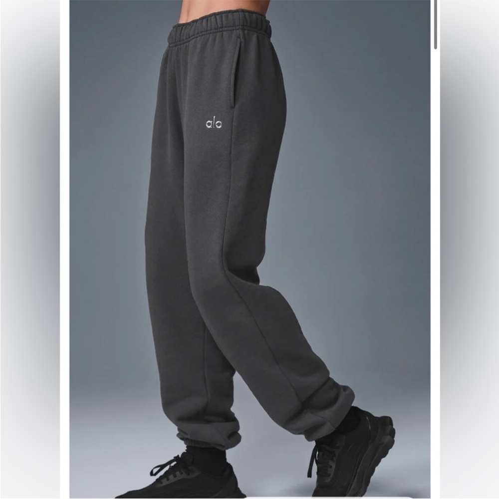 Alo Womens Accolade Anthracite Dark Grey Sweatpants Small